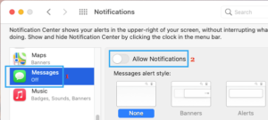 How to turn off iMessage notifications on your Mac - Allow Notifications from Messages